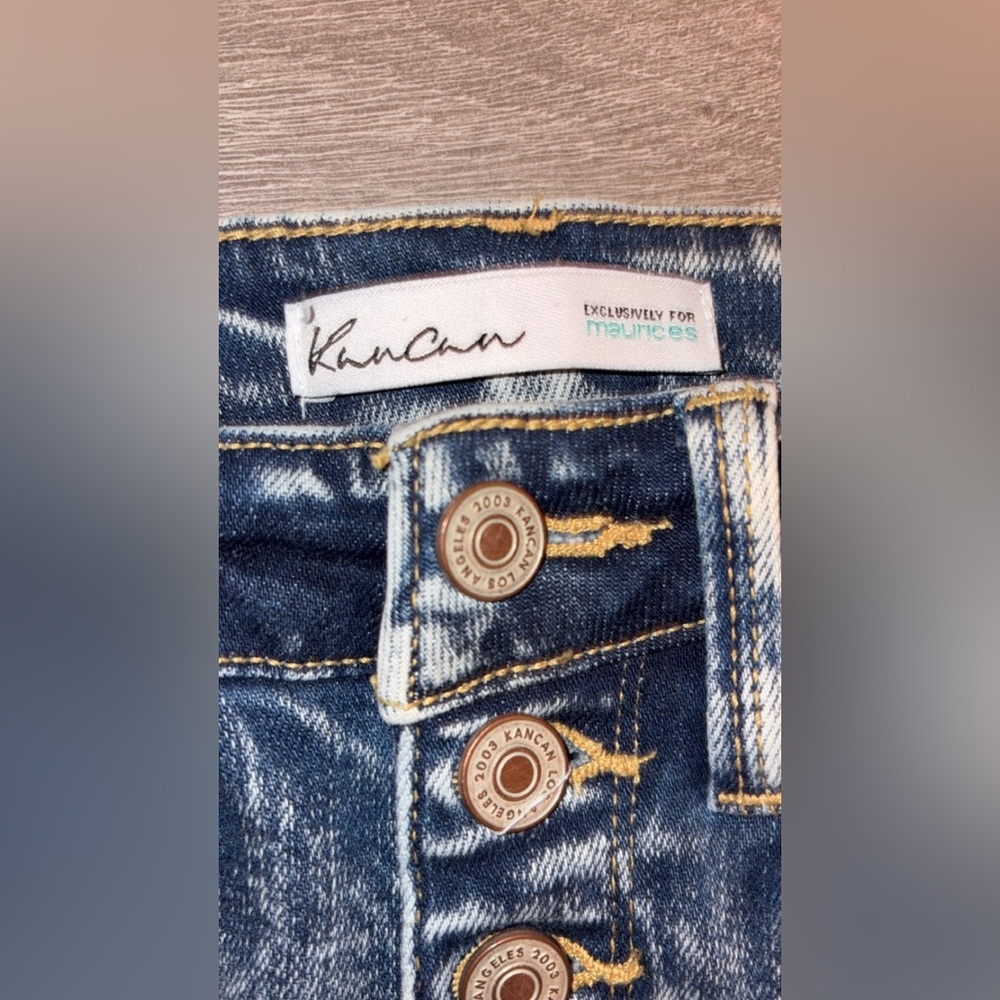 Kancan Denim Jeans Size 25 Skinny High Rise Button Up Distressed - Picture 3 of 8